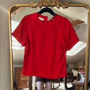 Liz Claiborne Red Boxy Short Sleeve T-Shirt